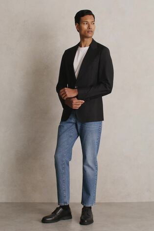 Regular-Fit Single-Breasted Wool-Blend Suit Blazer in Navy - Image 2 of 11